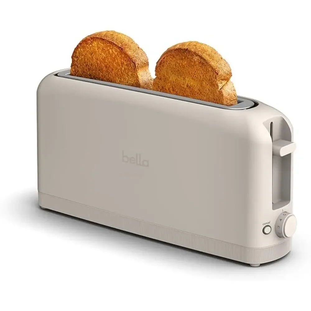 Bella 2 Slice Slim Toaster Oatmilk Fits Anywhere Kitchen 6 Shade Settings